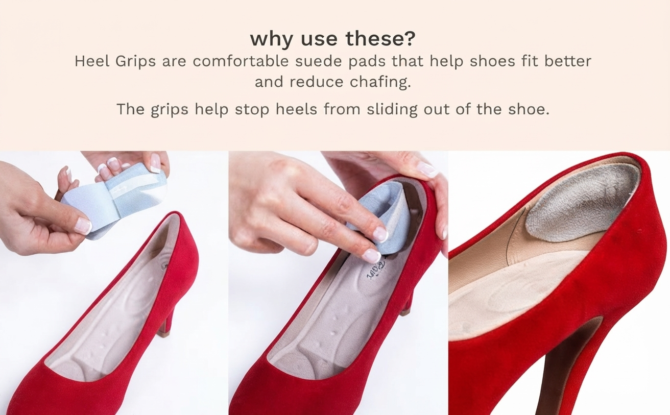 Pedag Stop Suede Heel Grip Pads Prevent Heel Slips