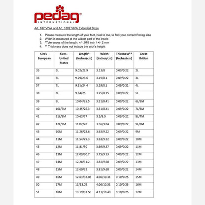 Pedag Viva Extra Thin & Lightweight Leather Orthotic Insoles