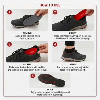 Pedag Viva Sport Fitness Foot Support Insole 181 Red