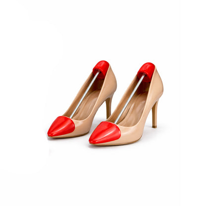 Plastic Spring Shoe Trees Red Adjustable Shape Keeper Footwear Support