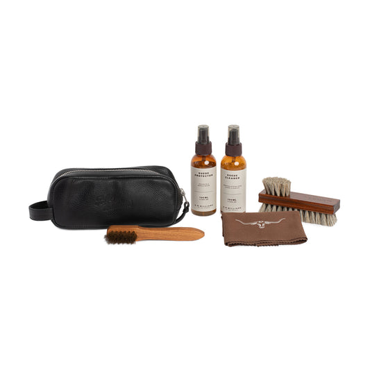 R.M.Williams Suede Travel Care Kit Premium Full Grain Leather Bag