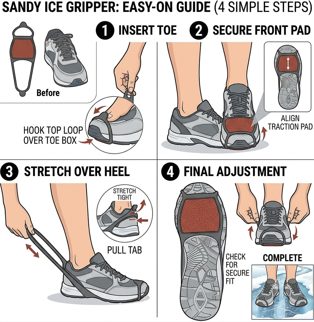 Sandy Shoe Ice Grippers Anti-Slip