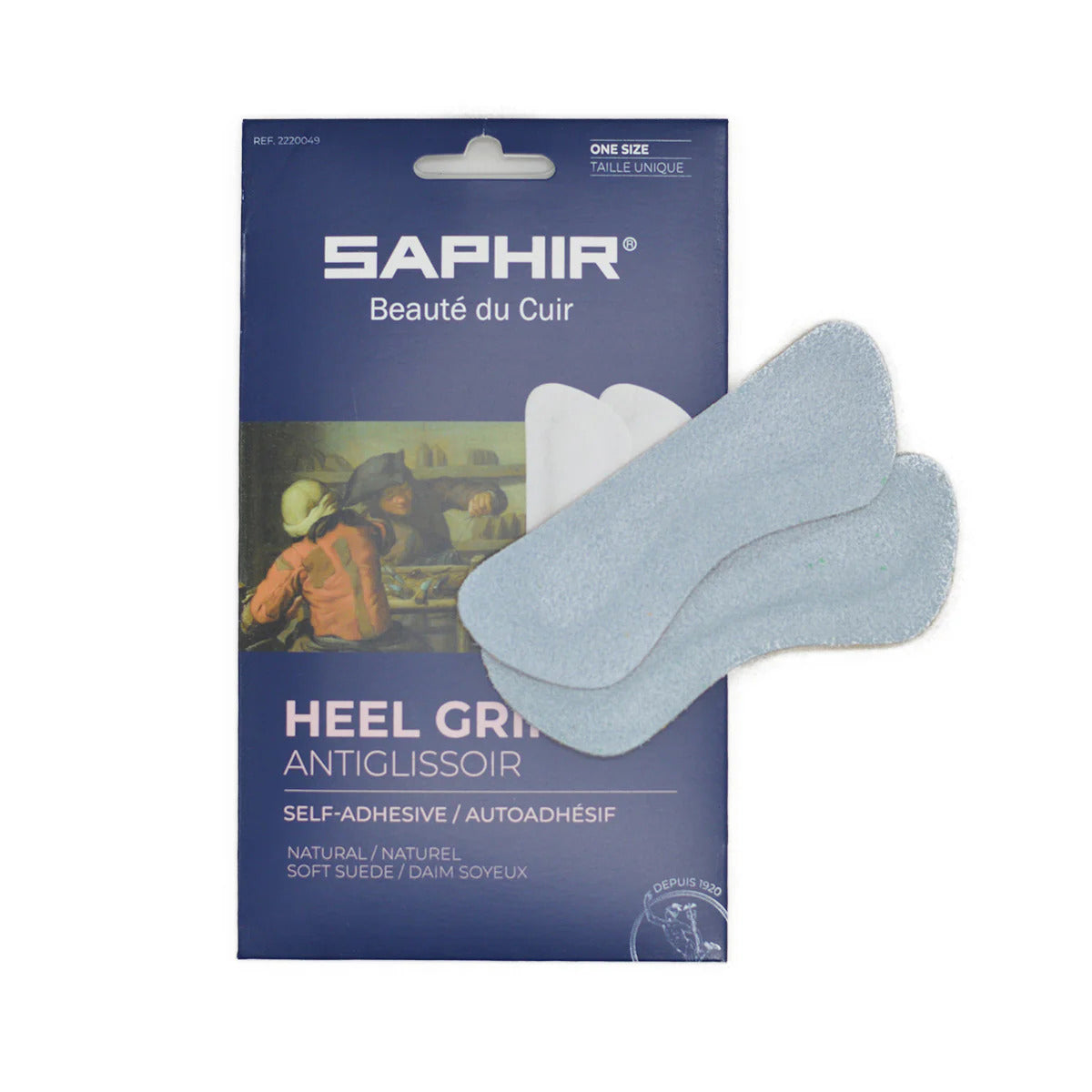 Saphir Insole Heel Grips Medium Leather Self-Adhesive Anti-Slip Shoe Inserts Pair