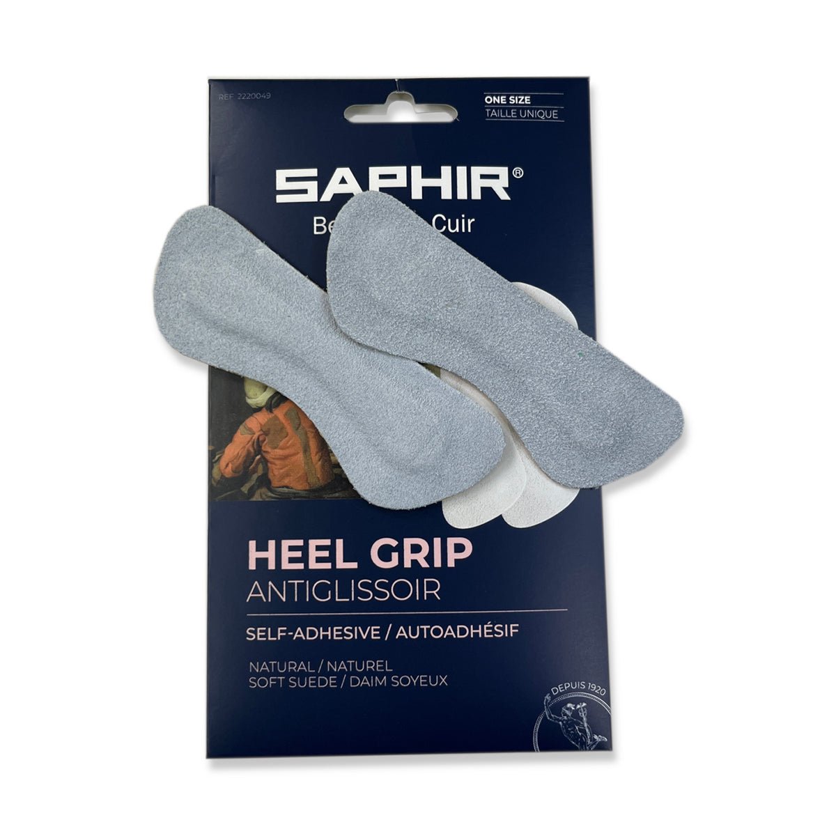 Saphir Insole Heel Grips Medium Leather Self-Adhesive Anti-Slip Shoe Inserts Pair