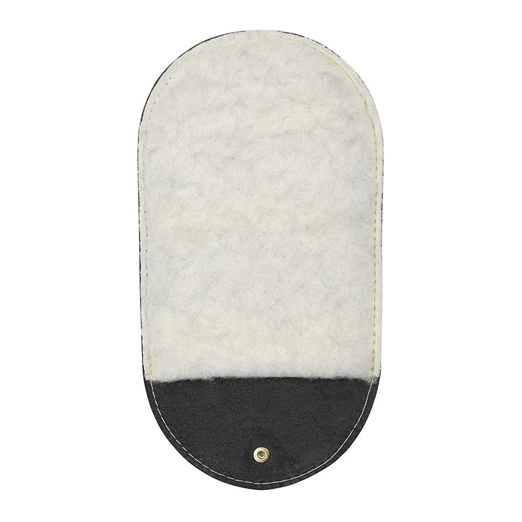 Saphir Polishing Glove Calf Leather & Lambswool Shine Mitt, Black