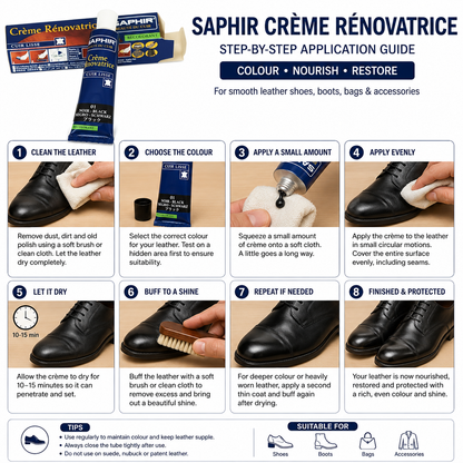 Saphir Creme Renovatrice 25ml Tube for Leather Care and Restoration