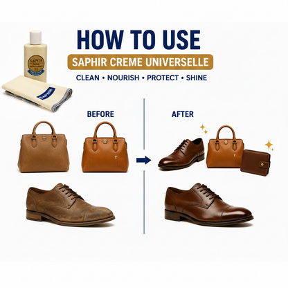 Saphir Leather Balm Polishing Cloth Set | Creme Universelle
