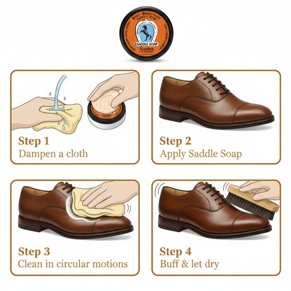 Saphir Saddle Soap for Luxurious Leather Care and Protection