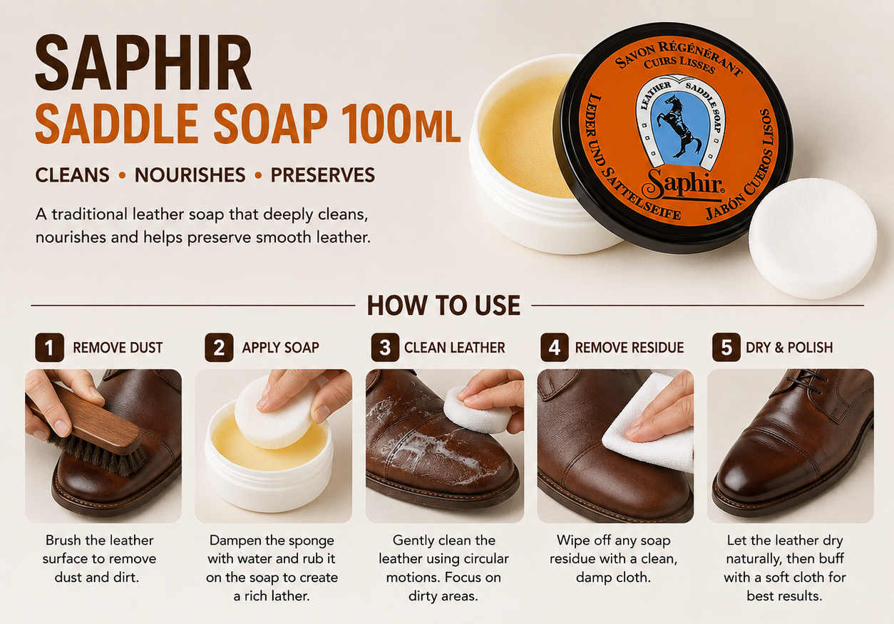 Saphir Saddle Soap for Luxurious Leather Care and Protection