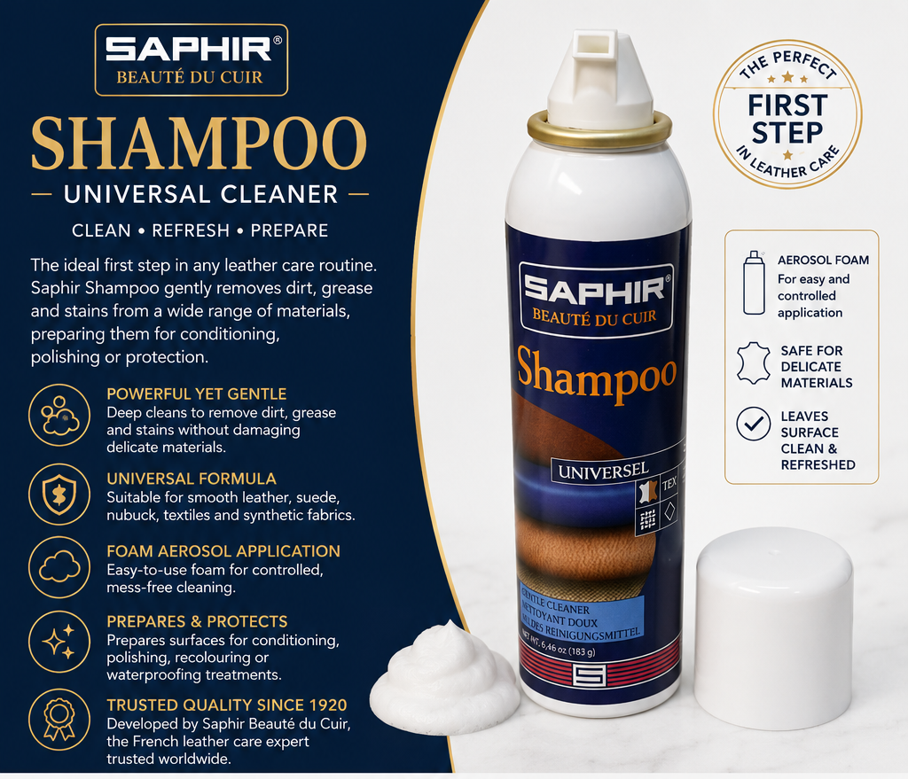 Saphir Shampoo Cleaner 150ml - Premium Care for Your Footwear