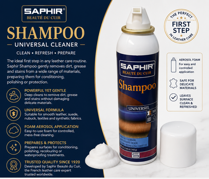 Saphir Shampoo Cleaner 150ml - Premium Care for Your Footwear