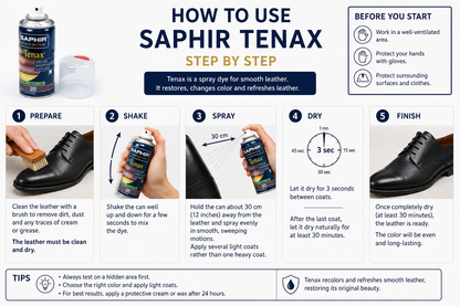 Saphir Tenax Leather Dye 150ml Aerosol  Beaute du Cuir