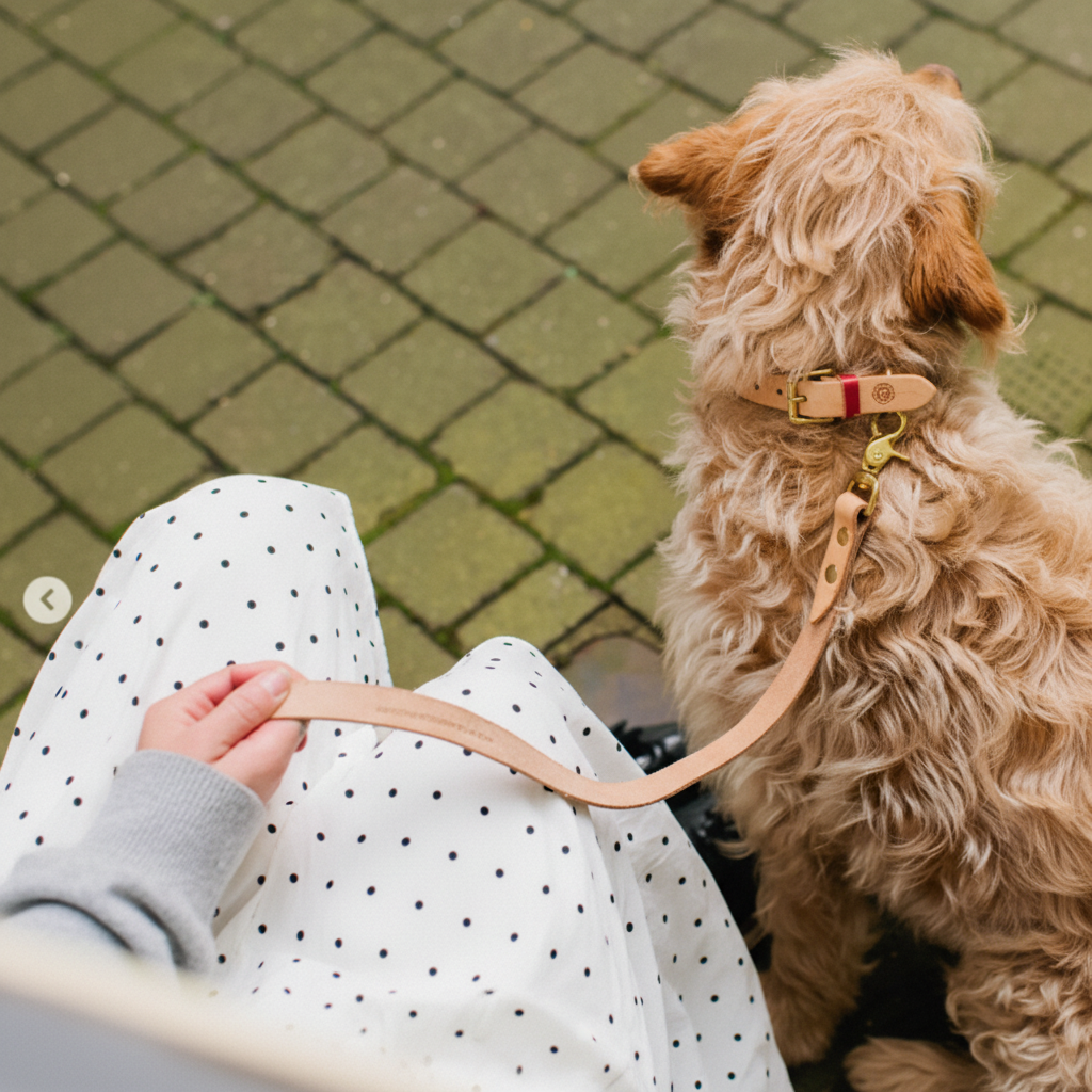 Grenson Premium Natural Calf Leather Dog Lead