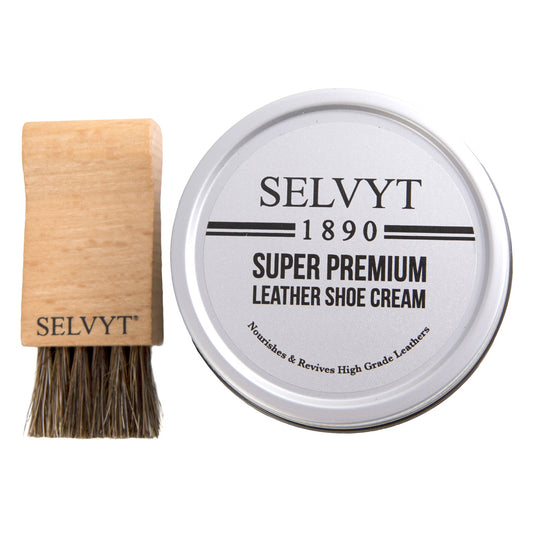 Selvyt 1890 Super Premium Leather Shoe Cream and Jar Brush