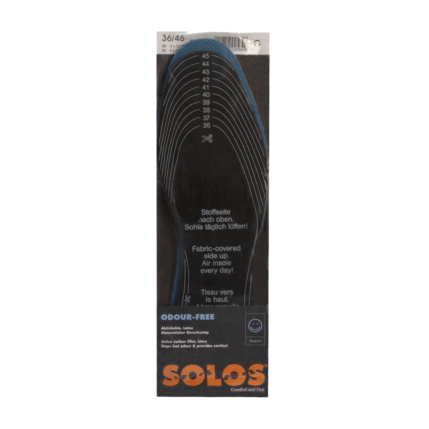 Solos Odour Free Shoe Boot Insole