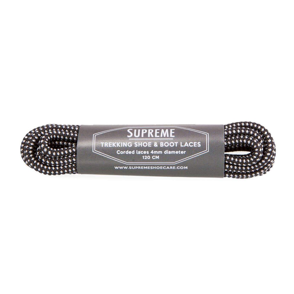 Supreme Trekking Laces Pinpoint black white