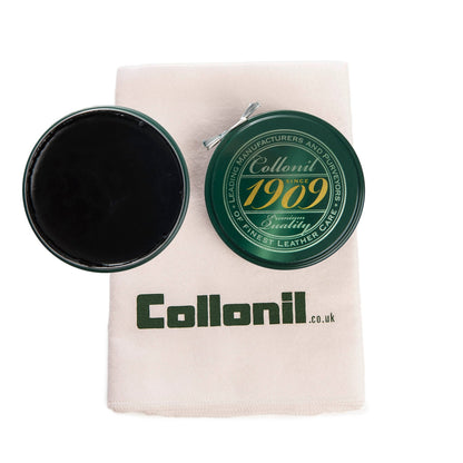 Collonil 1909 Wax Polish 75ml + Lint-Free Cloth Premium Leather Care