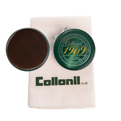 Collonil 1909 Wax Polish 75ml + Lint-Free Cloth Premium Leather Care