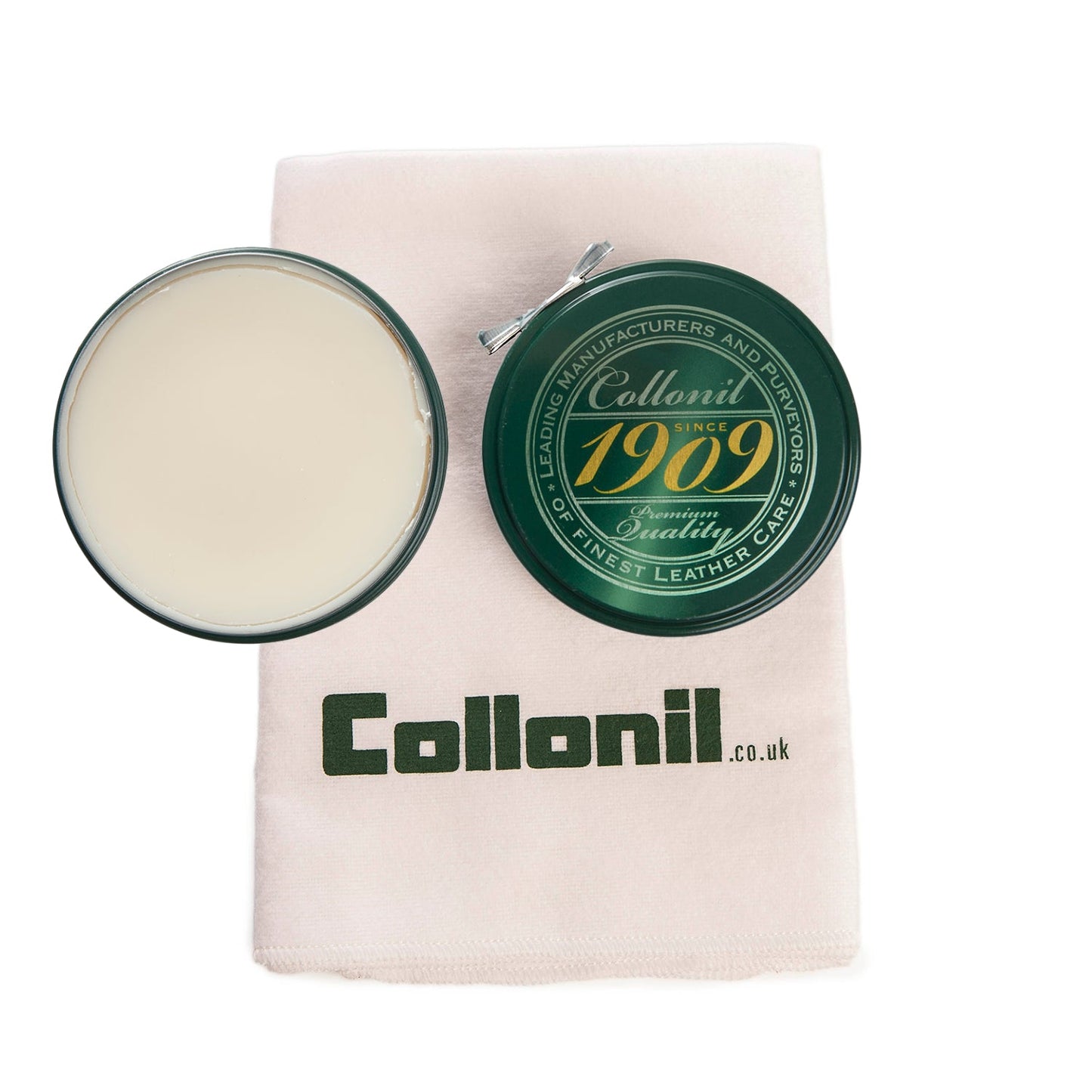 Collonil 1909 Wax Polish 75ml + Lint-Free Cloth Premium Leather Care