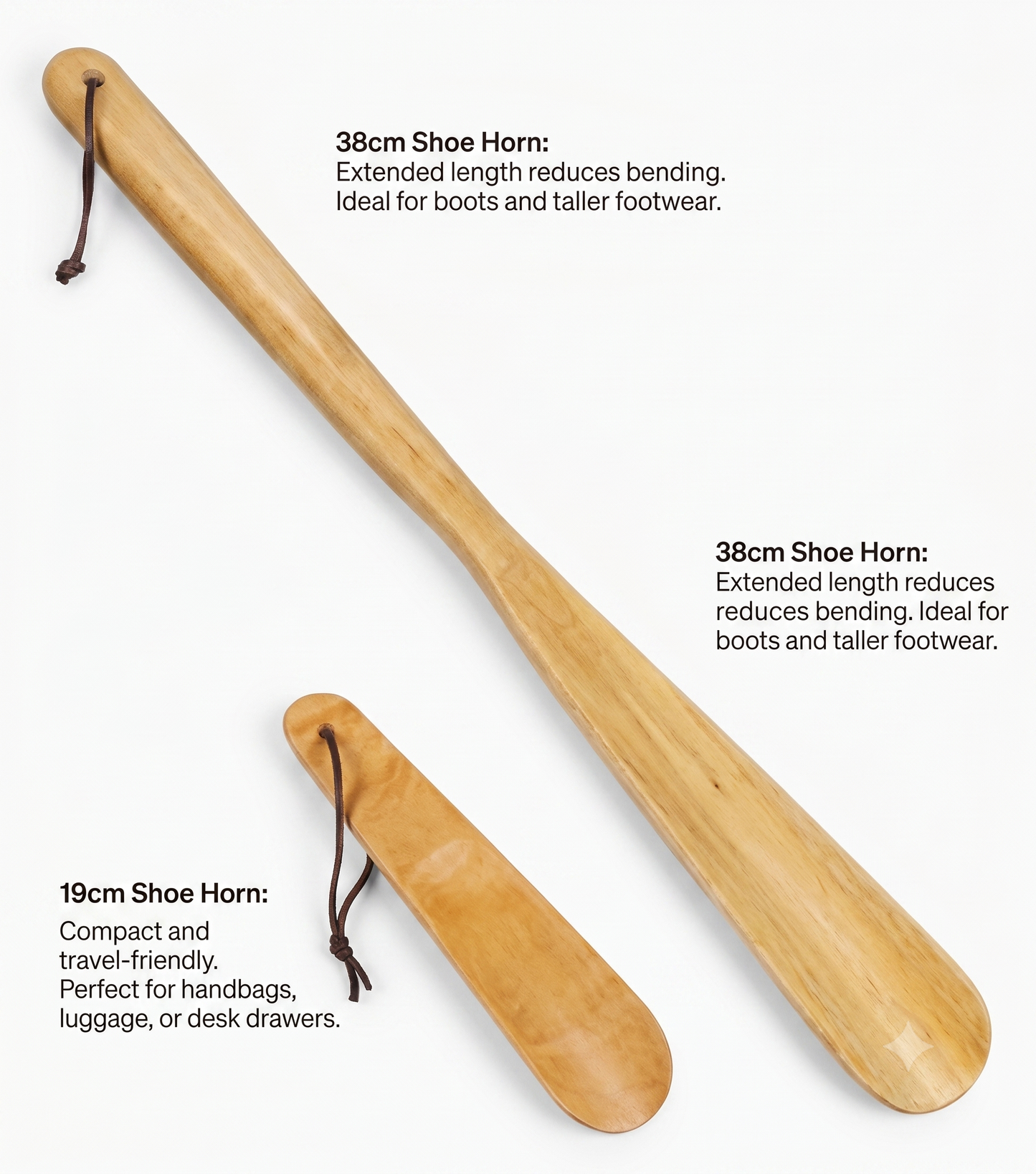 Deluxe Quality Wooden Shoe Horns Beech
