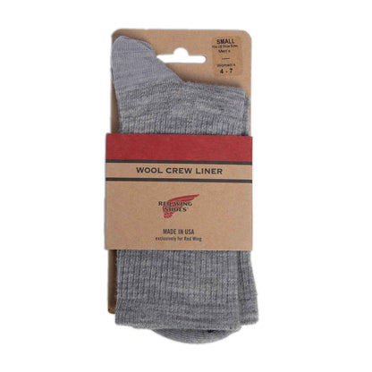 Red Wing Wool Crew Liner Socks Light Grey Wool Breathable Crew Socks