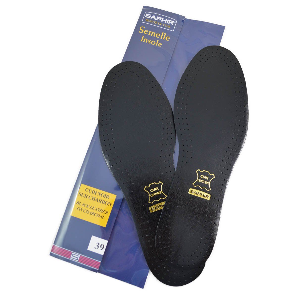 Saphir Beaute du Cuir Semelle Insole Black Leather on Charcoal