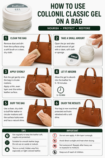 Collonil Classic Cleaning Gel for cleaning, refreshing and reviving smooth leather shoes and accessories