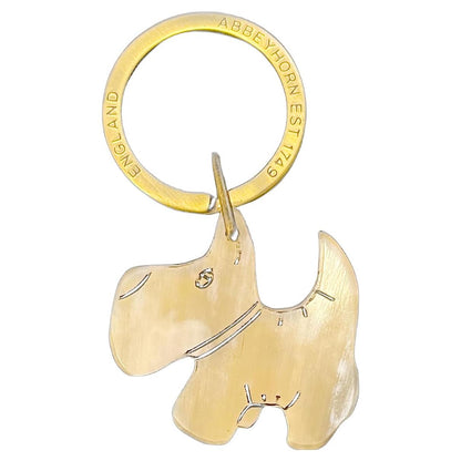 Abbeyhorn Scottie Dog Real Horn Keyring