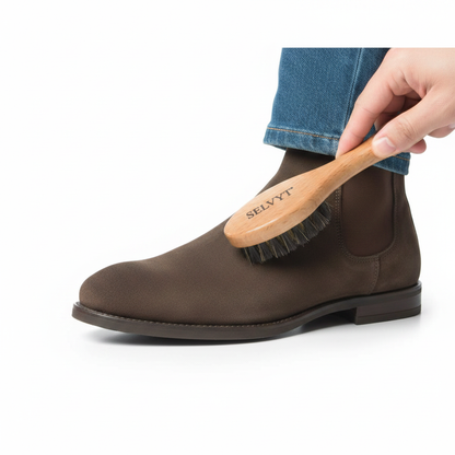 Selvyt Suede Brush Oval Beechwood