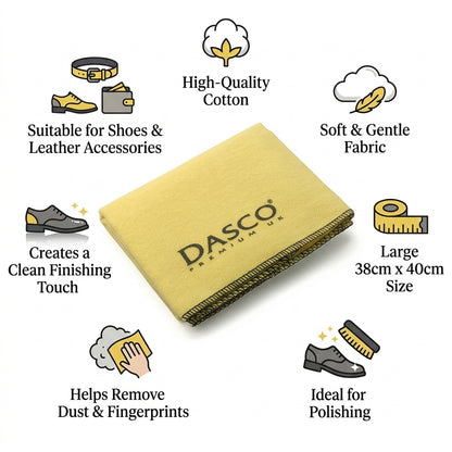 Dasco Large Polish Cloth Yellow 38cm x 40cm - High-Quality Cotton