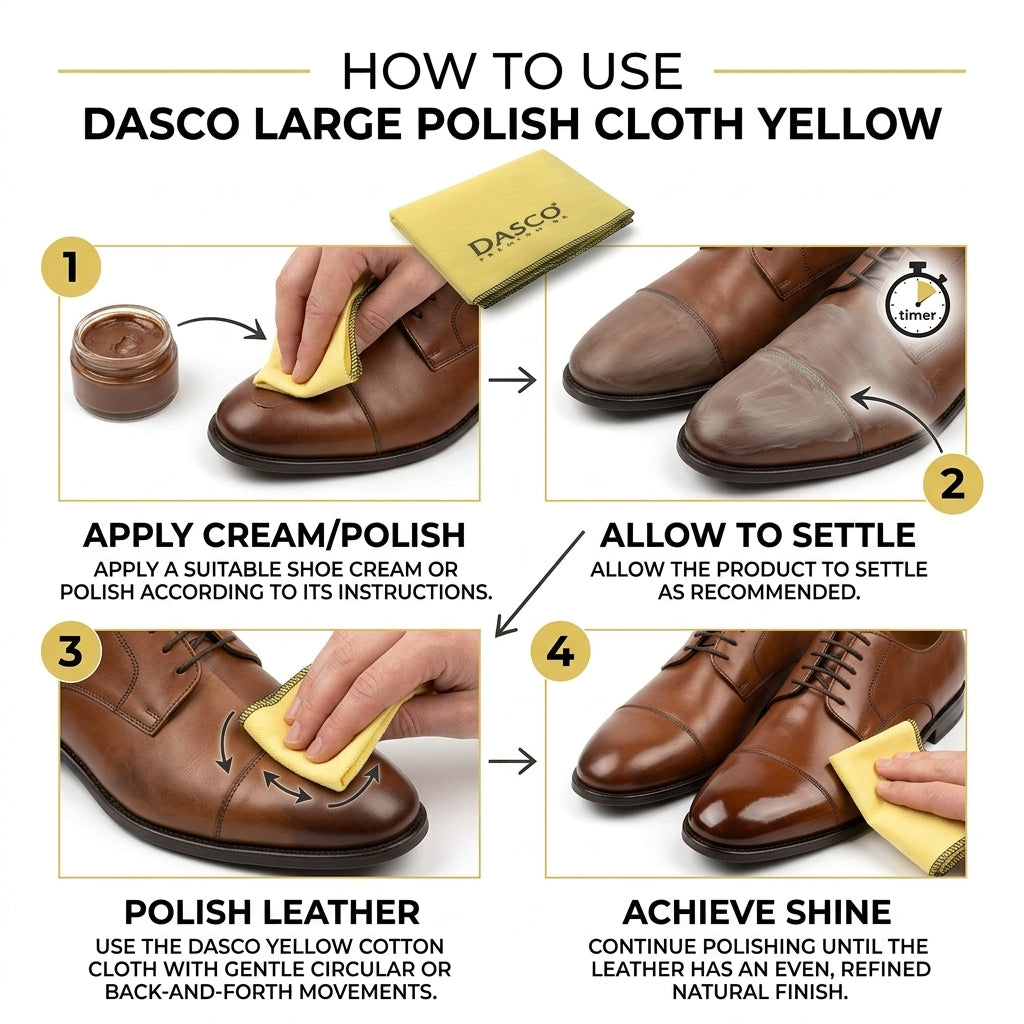 Dasco Large Polish Cloth Yellow 38cm x 40cm - High-Quality Cotton