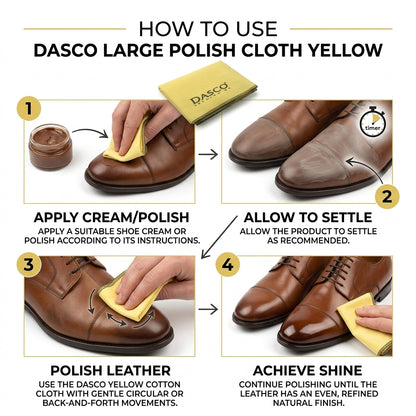 Dasco Large Polish Cloth Yellow 38cm x 40cm - High-Quality Cotton