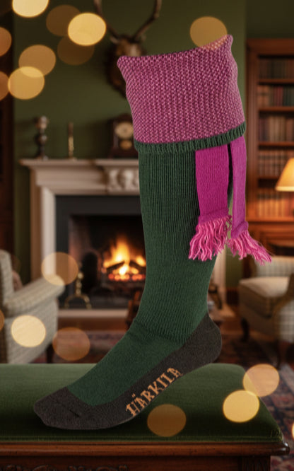 Harkila Sporting Estate Socks Bottle Green/Pink