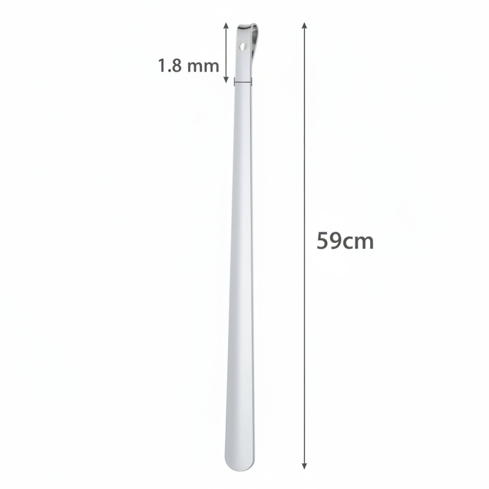 White metal rod with dimensions labeled on a white background