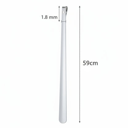 White metal rod with dimensions labeled on a white background