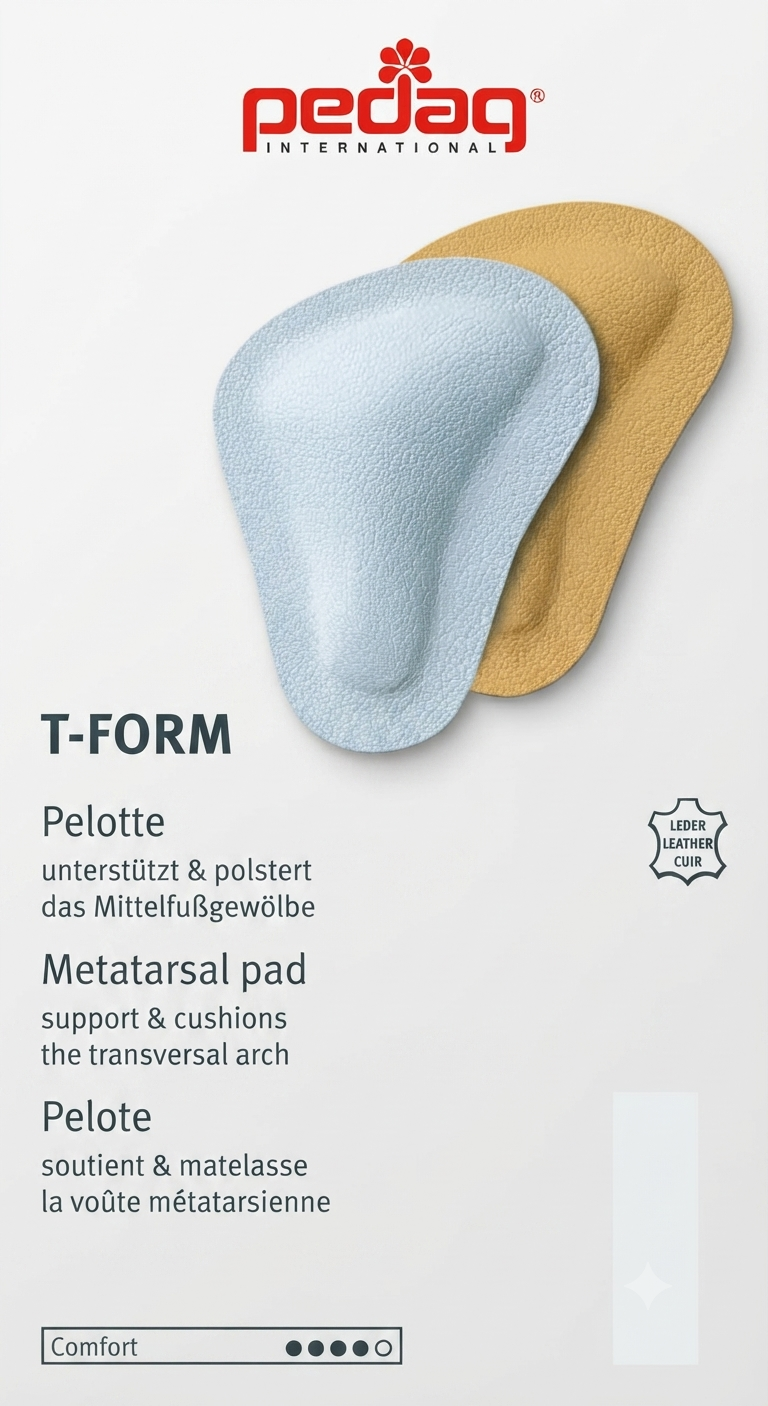 Pedag T-Form Metatarsal Pad Supports Cushions for Arch Relief