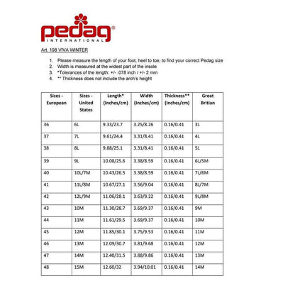 Pedag Viva Winter Thermal Footbed Insoles with 100% Lambswool